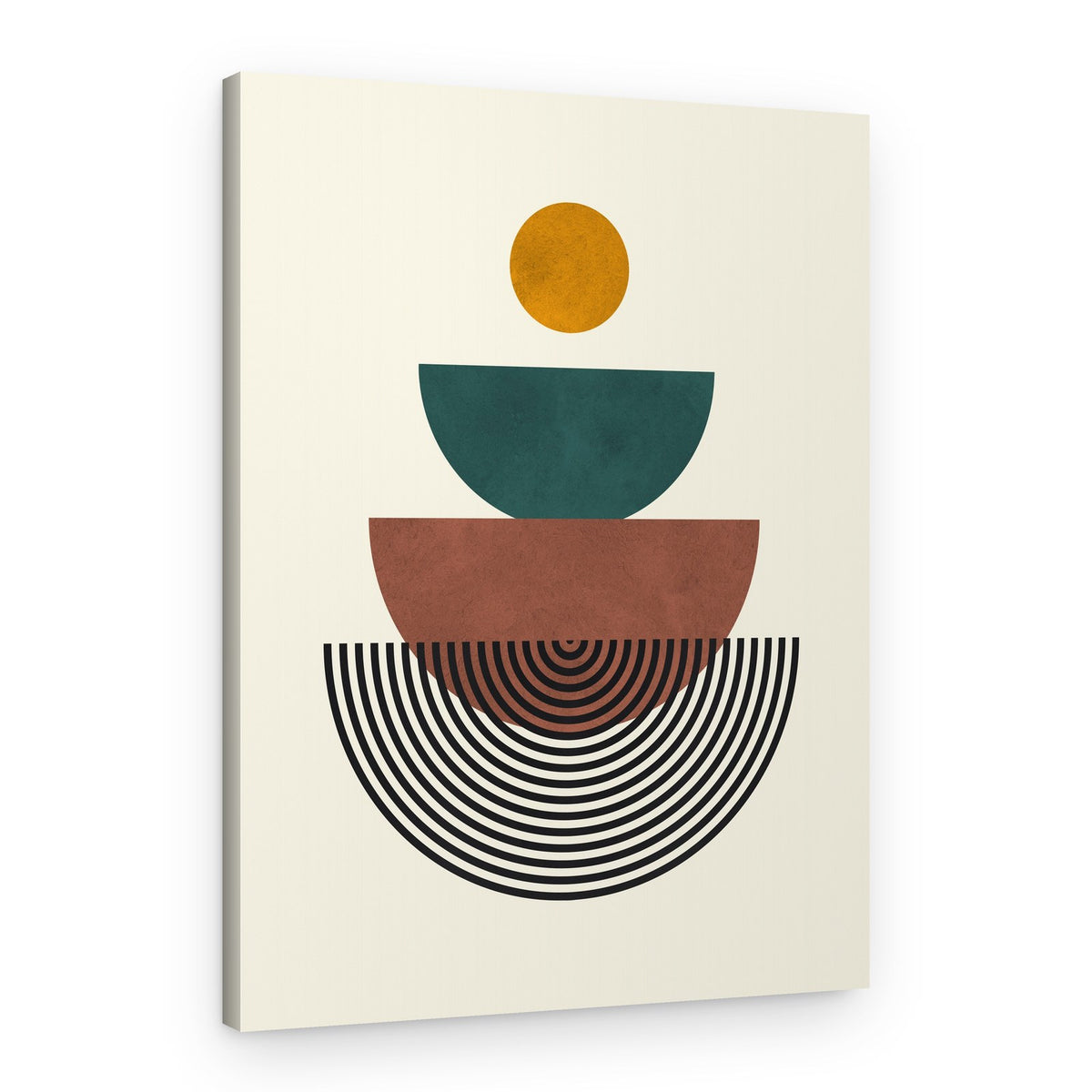 Earthy Stacked Geometrics – Canvas Print