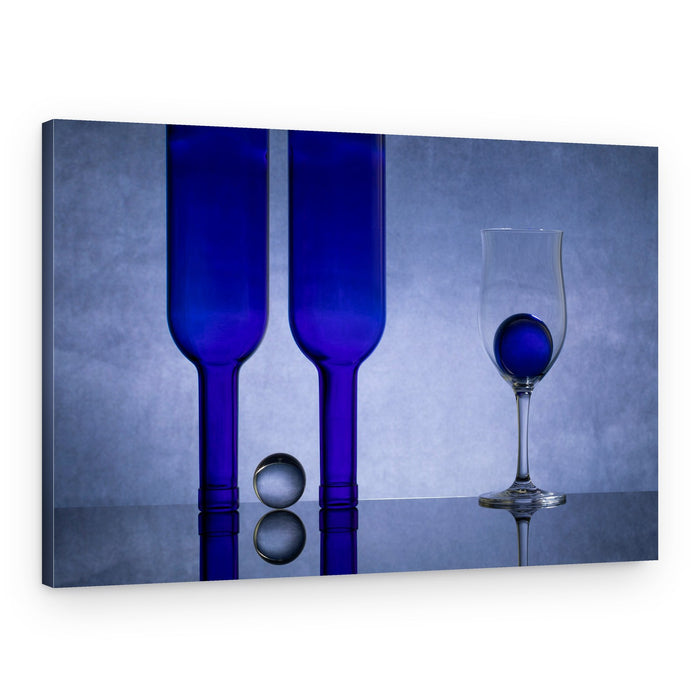 Blue Glass Still Life – Canvas Print