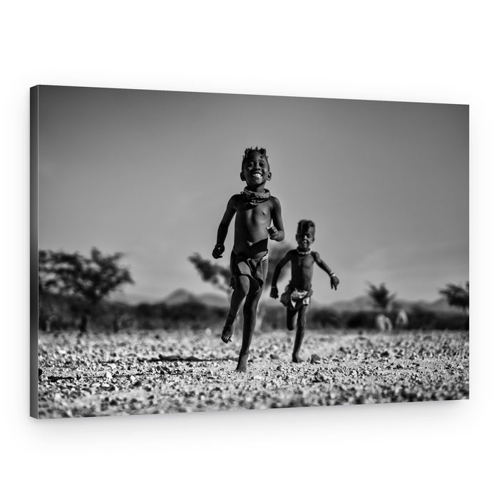 Joyful Children Running – Canvas Print