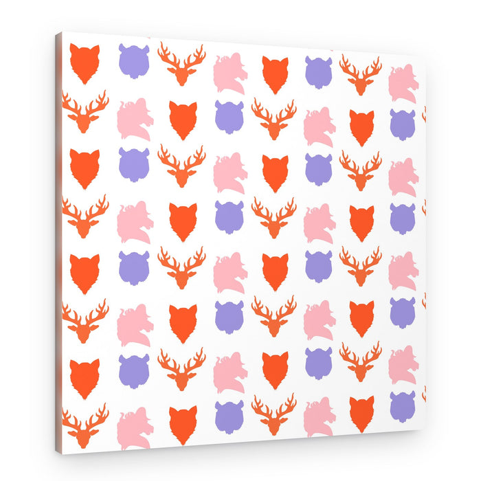 Woodland Animal Pattern – Canvas Print