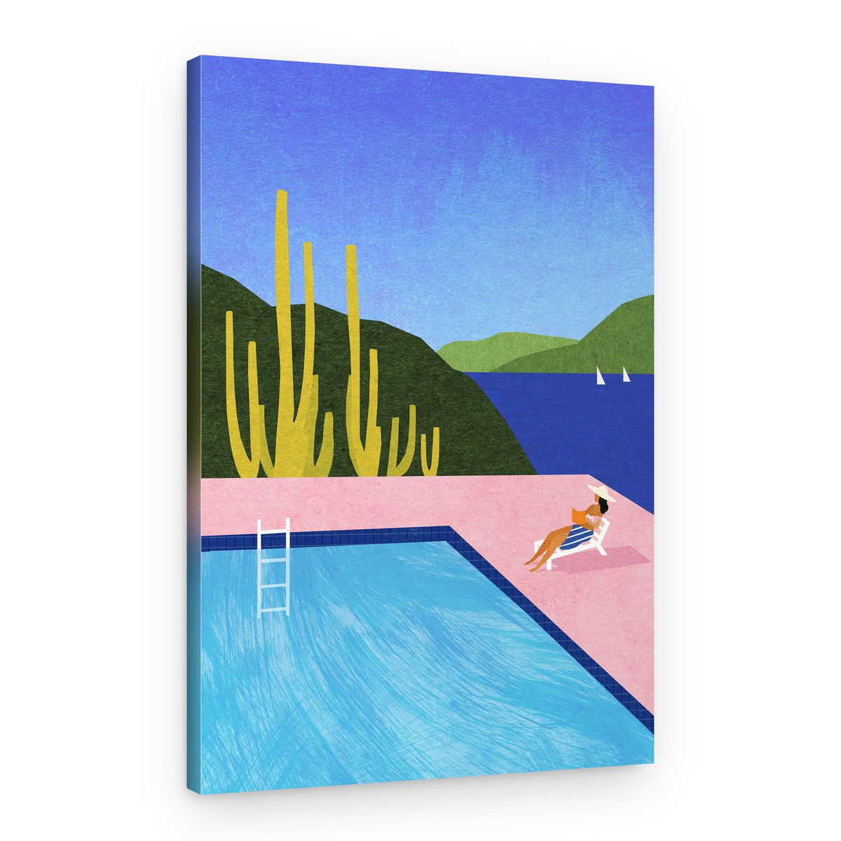 Poolside Ocean View – Canvas Print