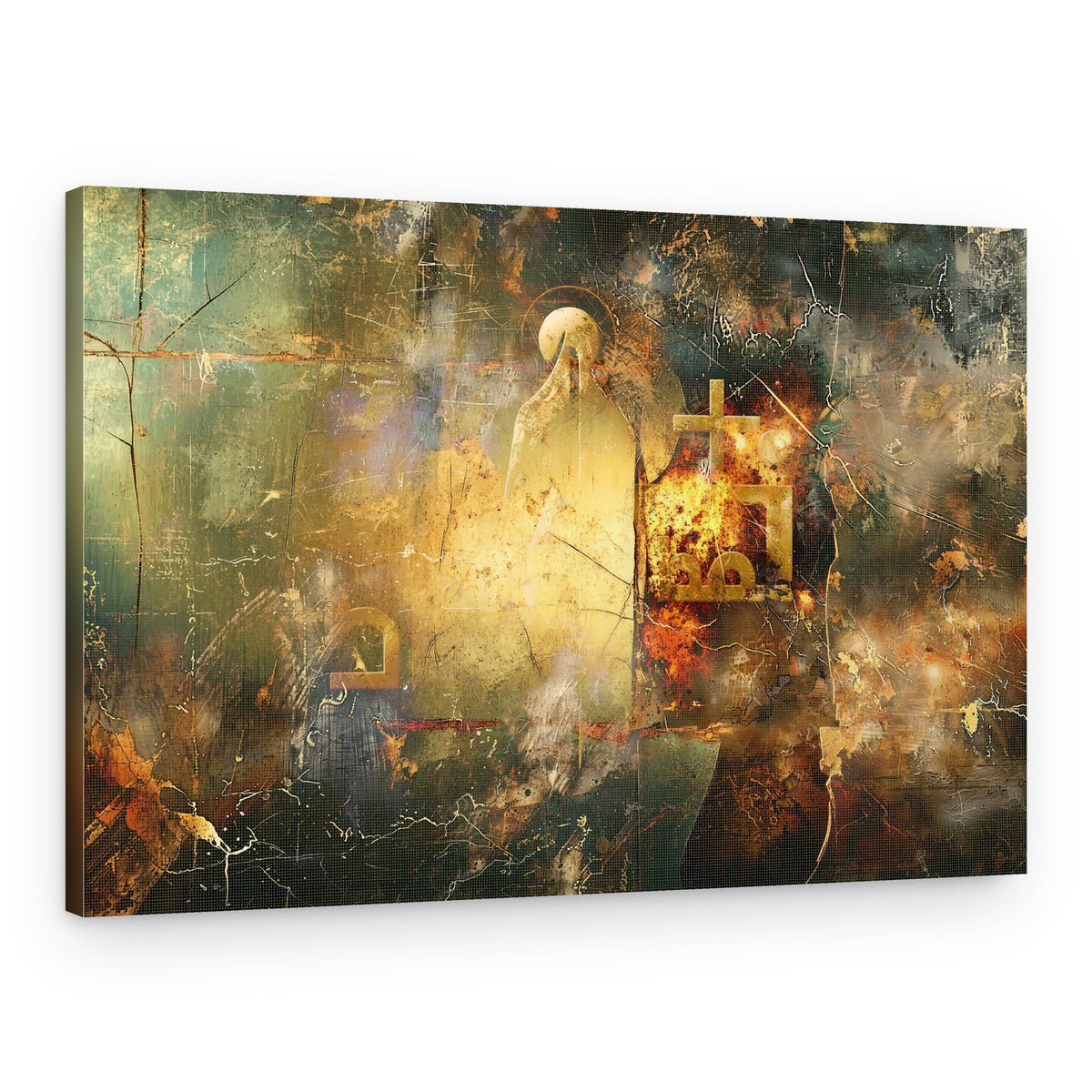 Golden Spiritual Icon – Canvas Print
