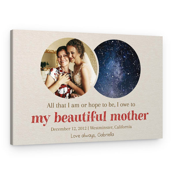 My Beautiful Mother And Star Map Canvas Print