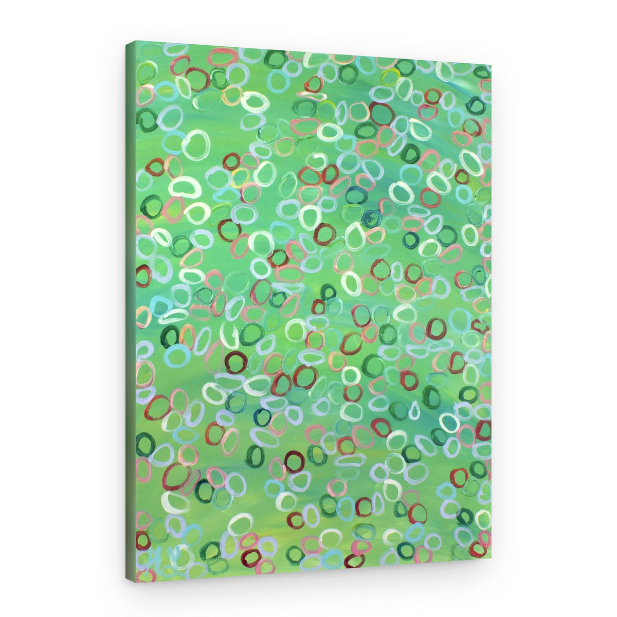 Playful Green Circles – Canvas Print