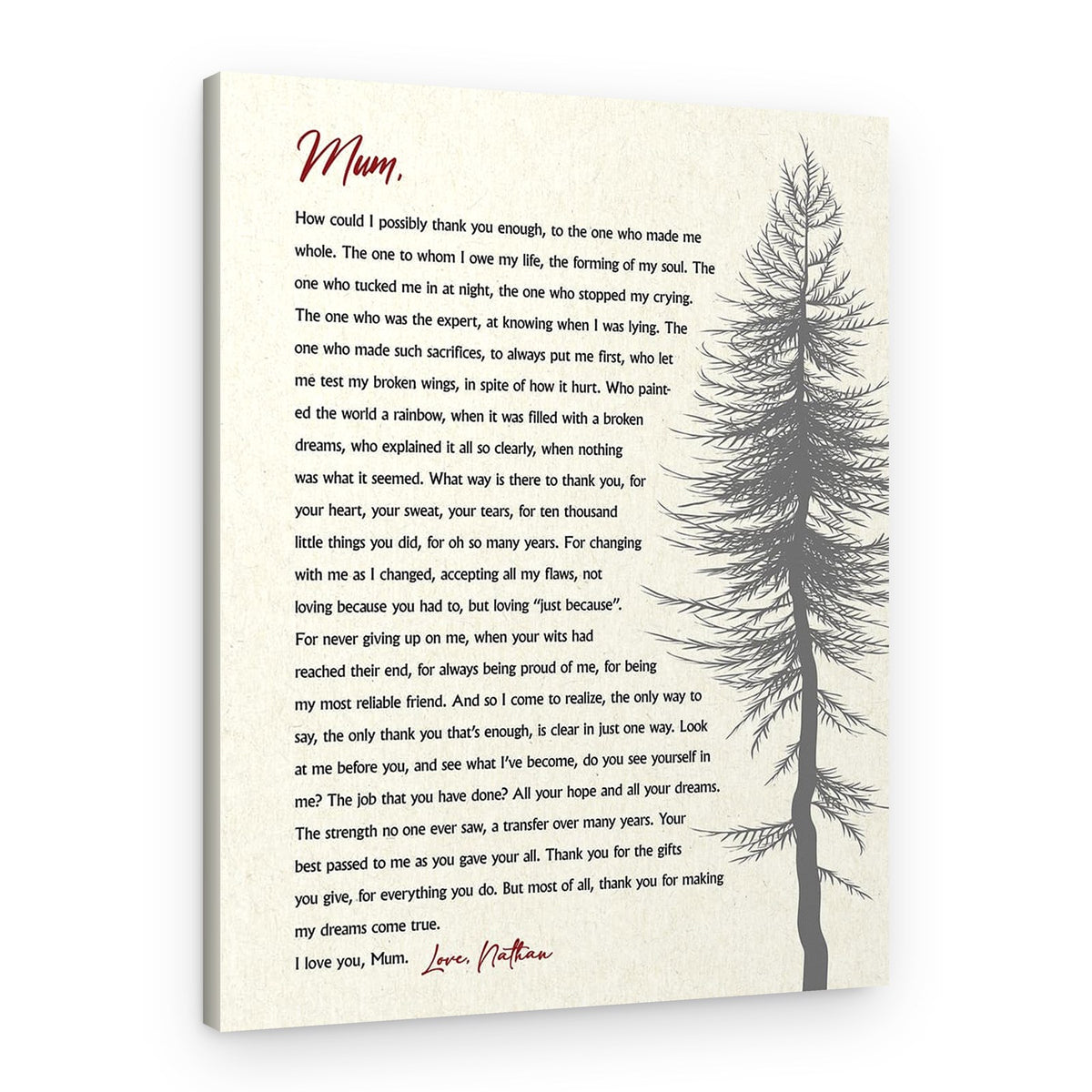 Mom Poem Canvas Print – Canvas Print – MUM