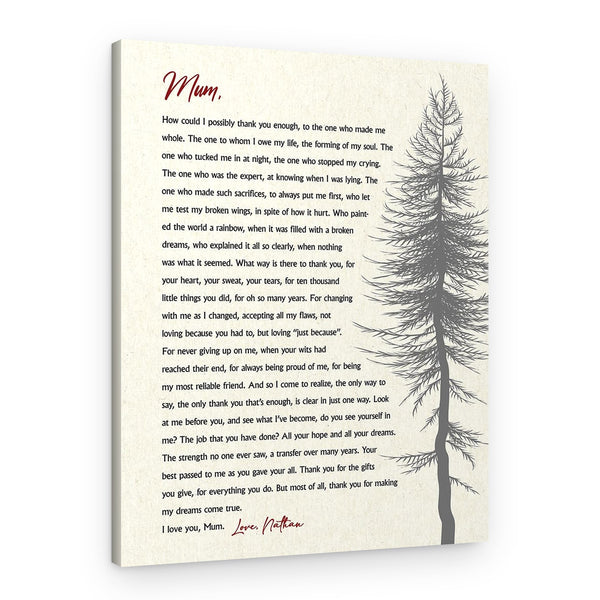 Mom Poem Canvas Print