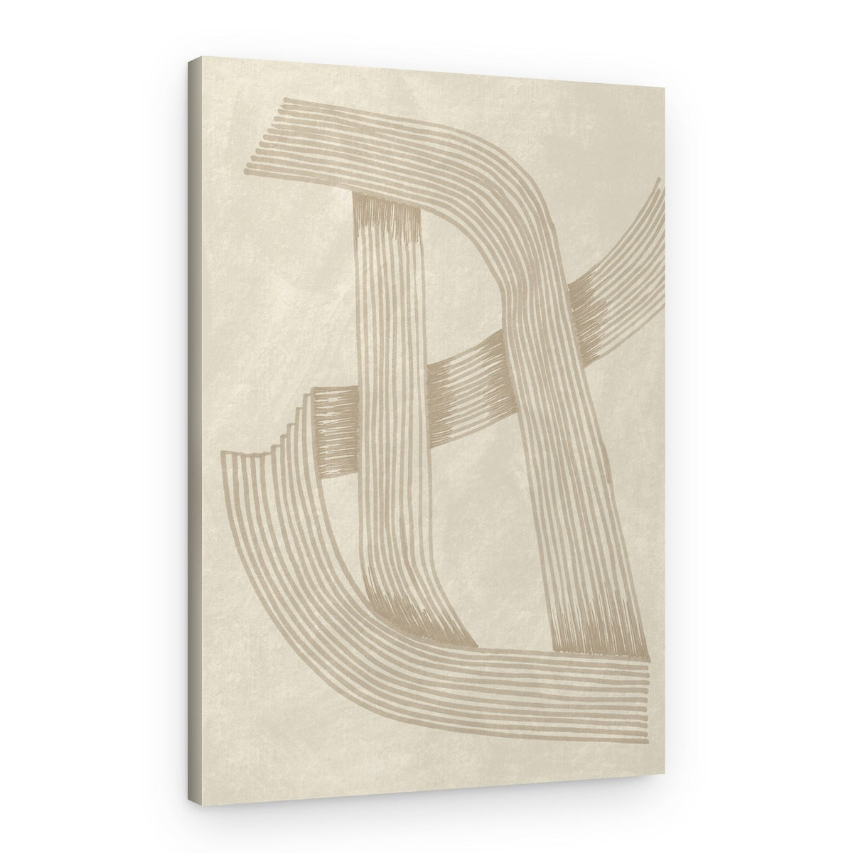 Woven Beige Lines – Canvas Print