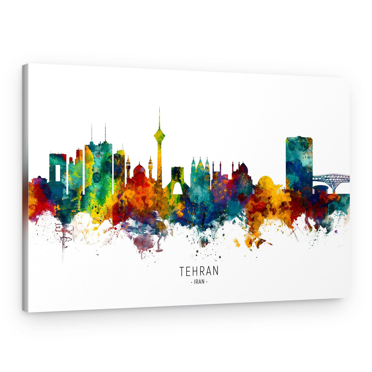 Tehran Watercolor Skyline – Canvas Print