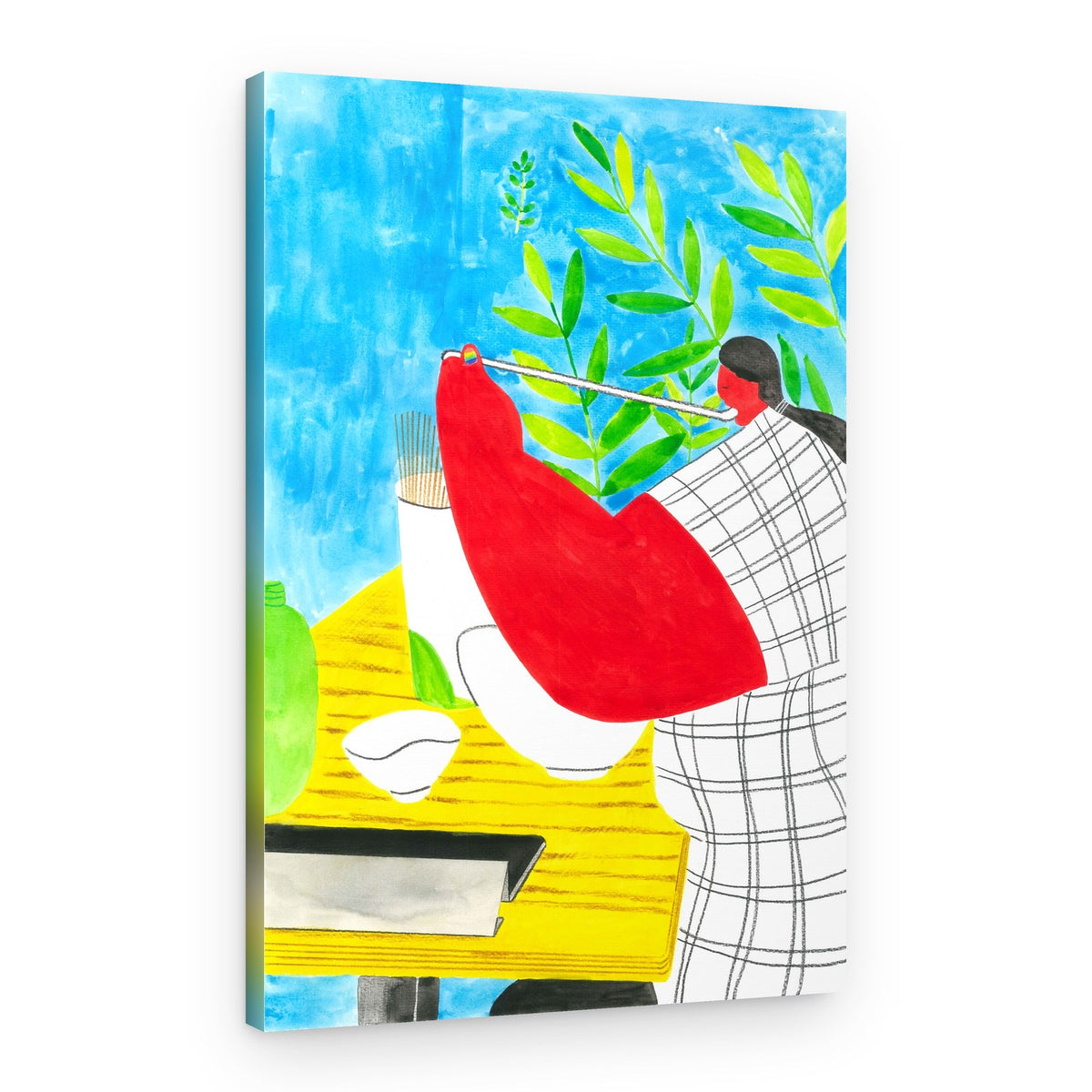 Woman Preparing Meal – Canvas Print