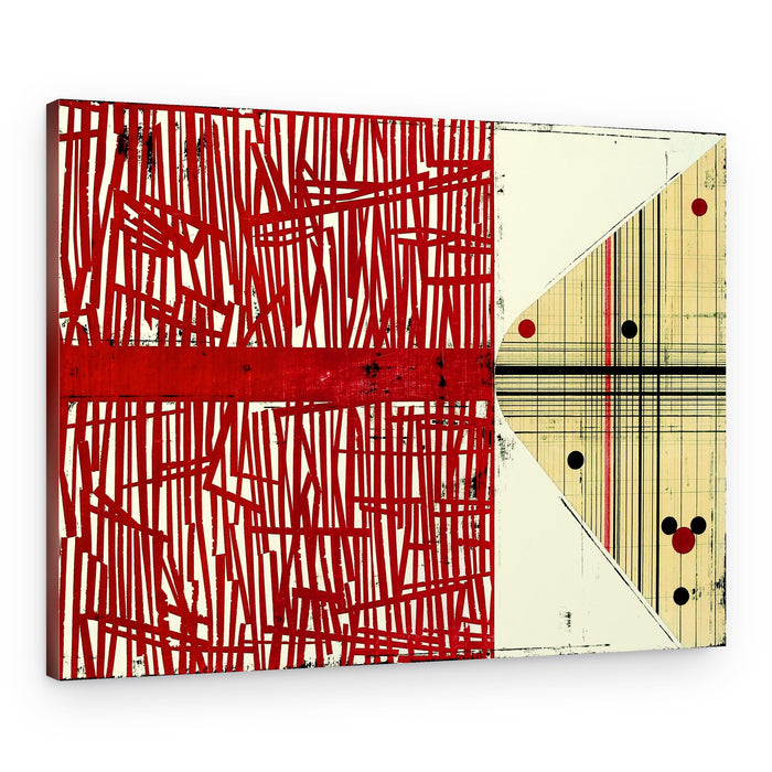 Red Grid Abstraction – Canvas Print
