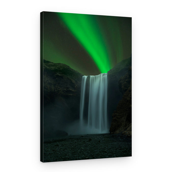 Green Aurora Waterfall – Canvas Print