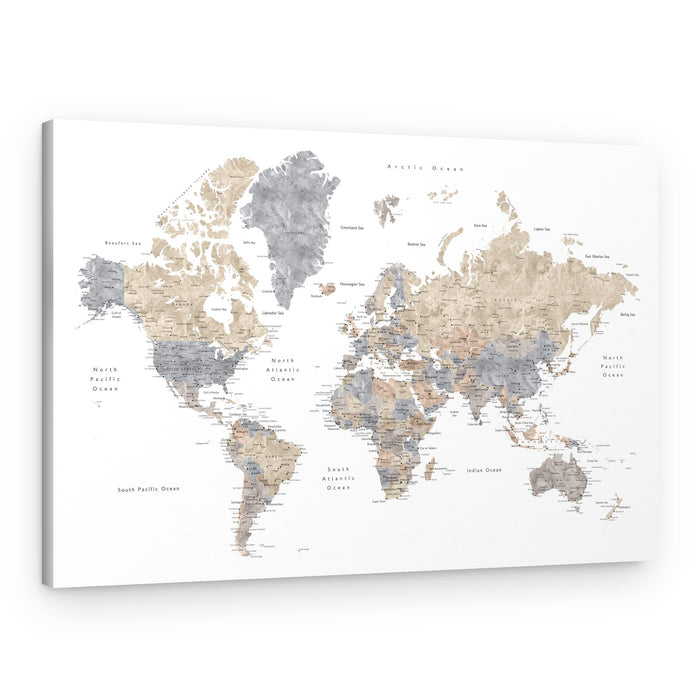 Watercolor World Map – Canvas Print