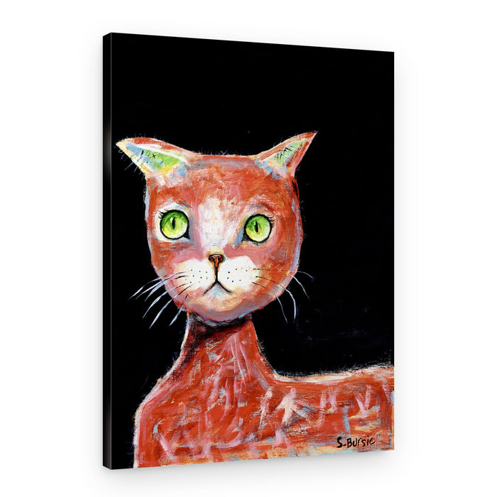 Green-Eyed Orange Cat – Canvas Print