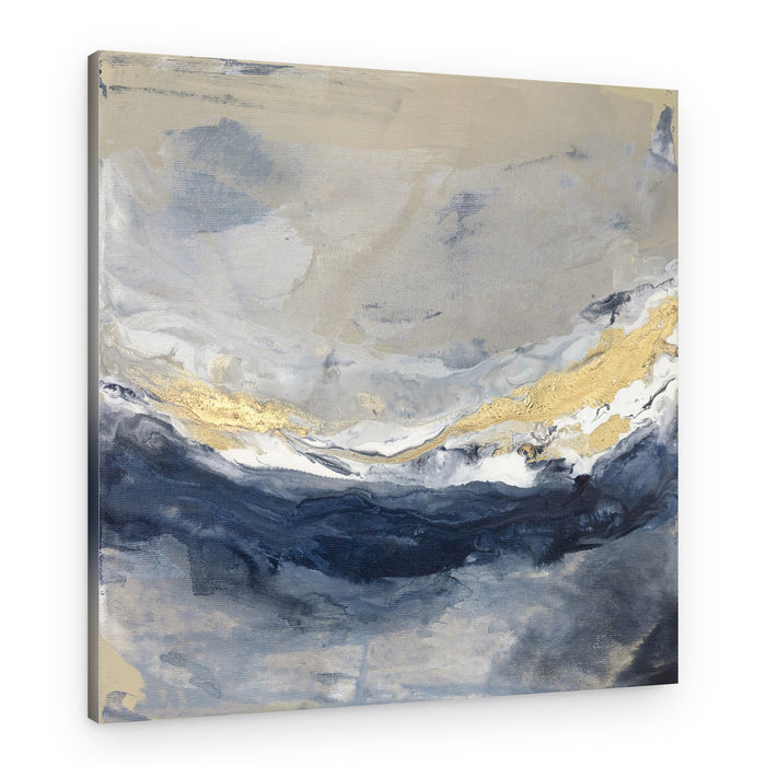 Layers of Blue Gray and Gold Tones – Canvas Print