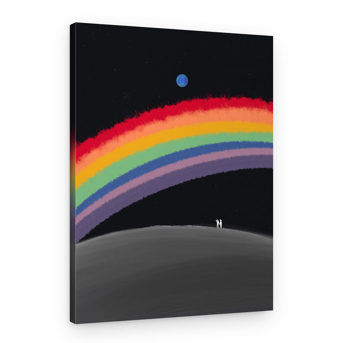 Couple Under Rainbow Sky – Canvas Print
