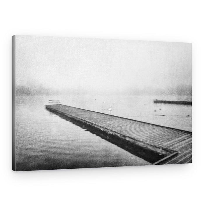 Misty Lake Pier – Canvas Print