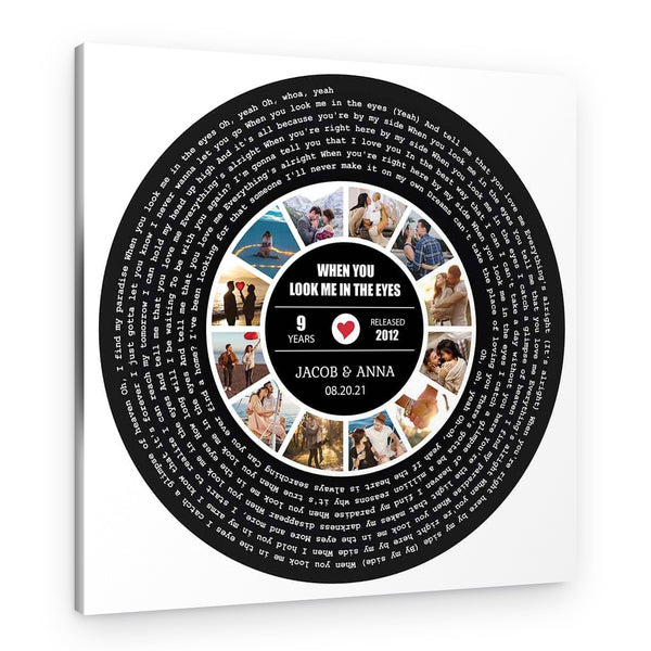9th Anniversary Song Lyrics Cassette Tape Canvas Print