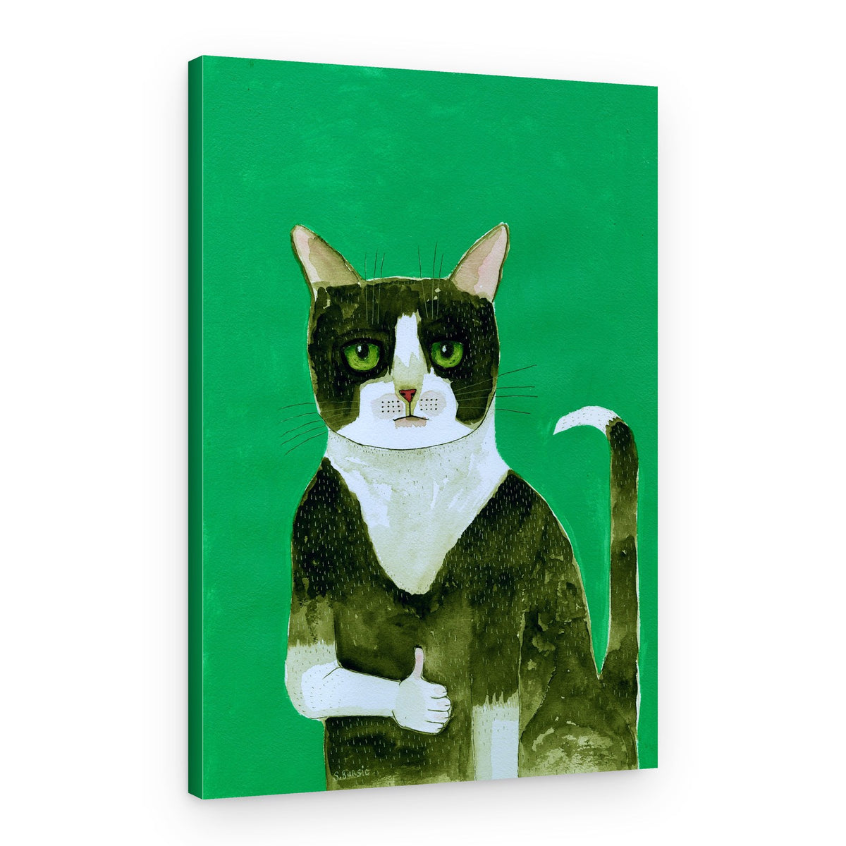 Cool Cat Thumbs Up – Canvas Print