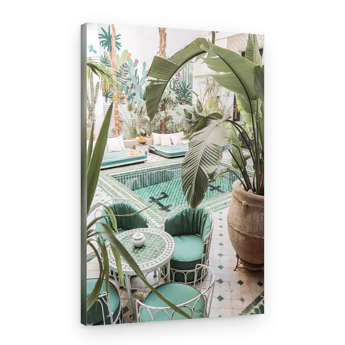 Green Courtyard Oasis – Canvas Print