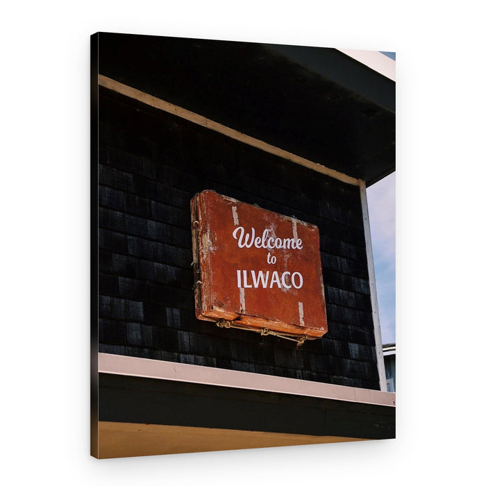 Welcome To Ilwaco Sign – Canvas Print