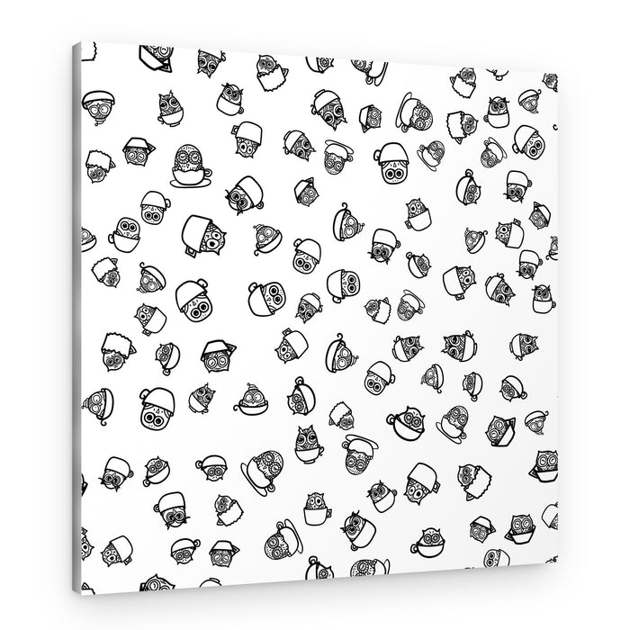 Whimsical Owl Doodles – Canvas Print