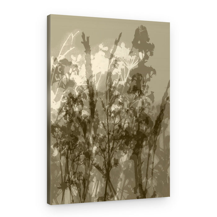Vintage Sepia Wildflowers – Canvas Print