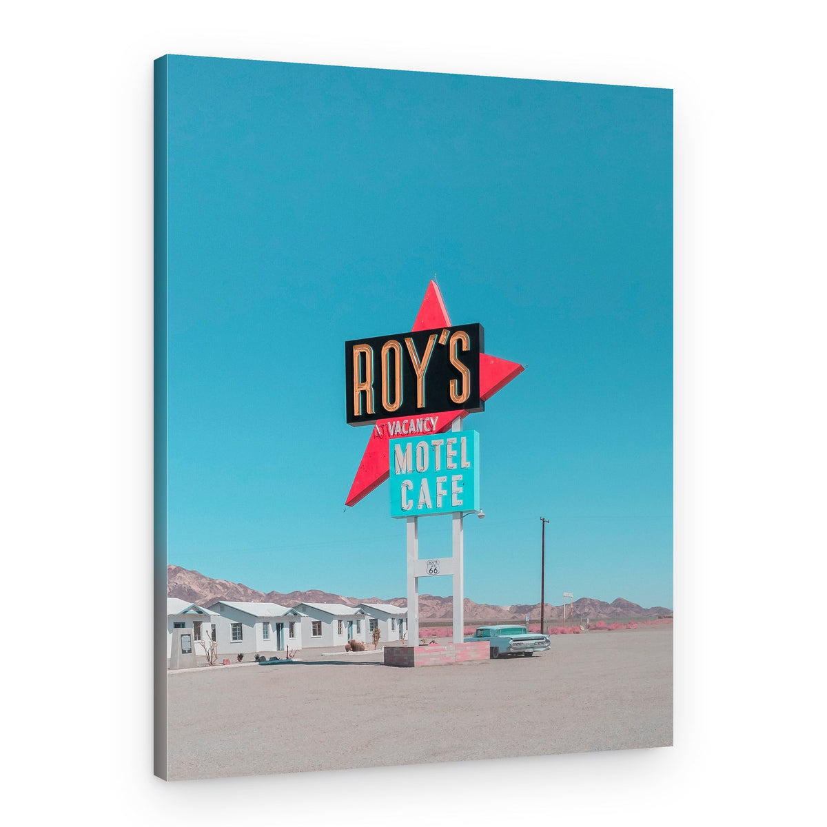 Roy's Motel Cafe Retro Sign – Canvas Print
