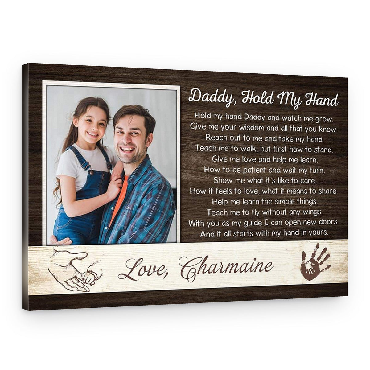 Daddy Hold My Hand Custom Photo Canvas – Canvas Print