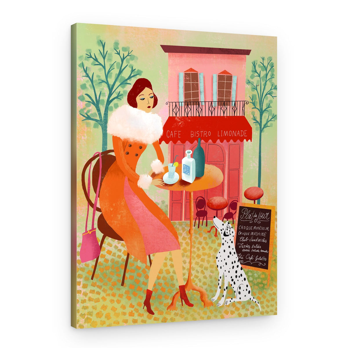 Chic Cafe Companion – Canvas Print