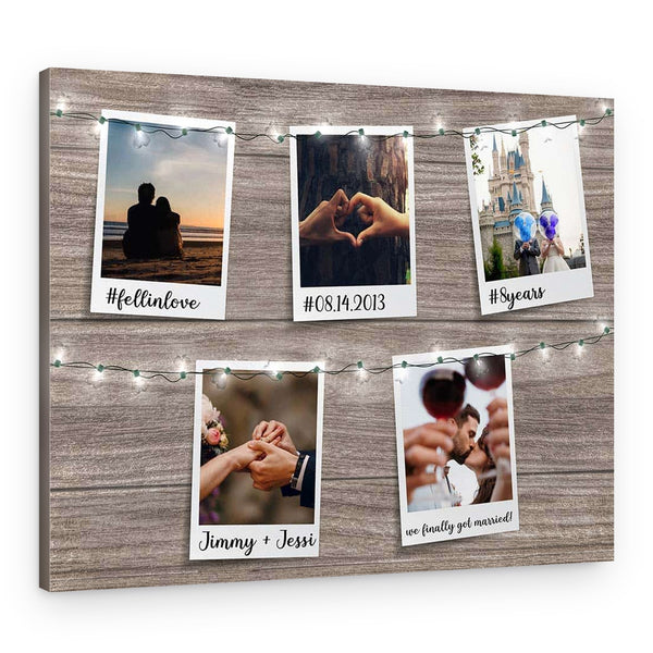 Fun Wedding Keepsake Photo Grid Collage Canvas Print