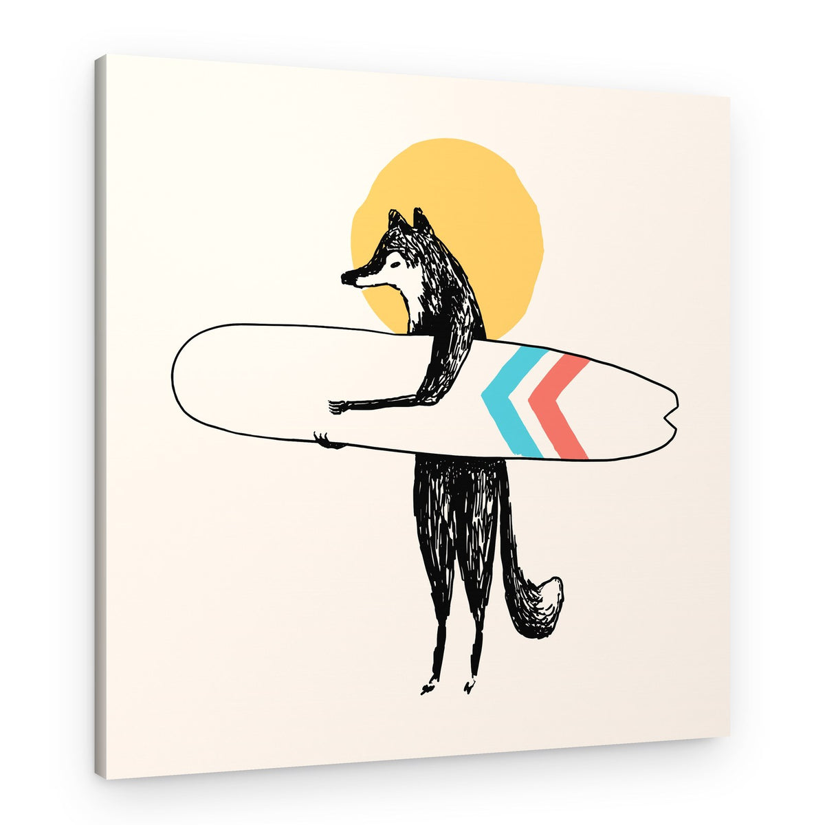 Fox Ready to Surf – Canvas Print