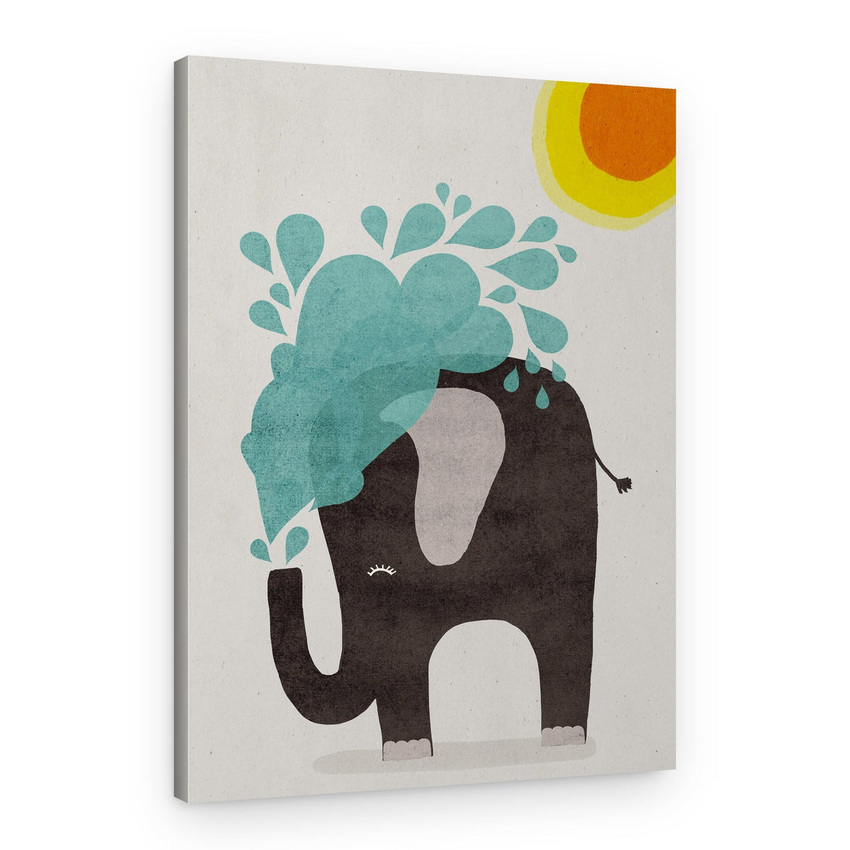 Elephant Splashing – Canvas Print