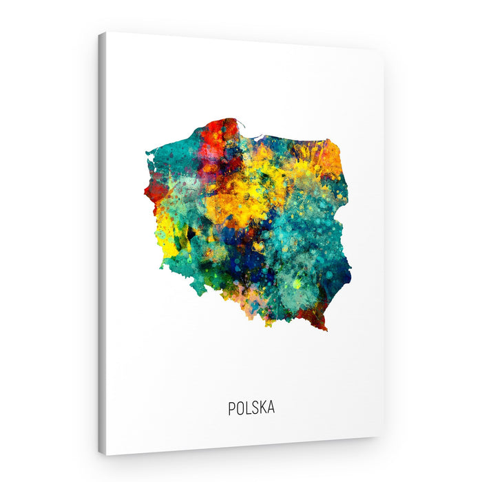 Vibrant Polska Map – Canvas Print