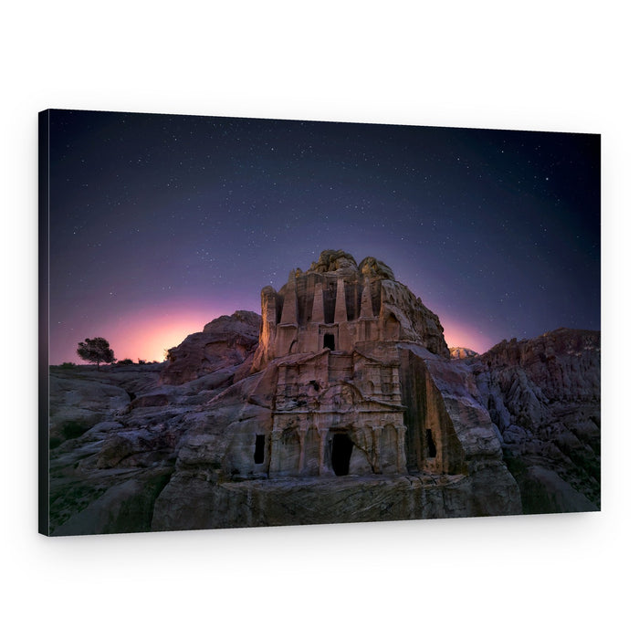 Petra Under Stars – Canvas Print