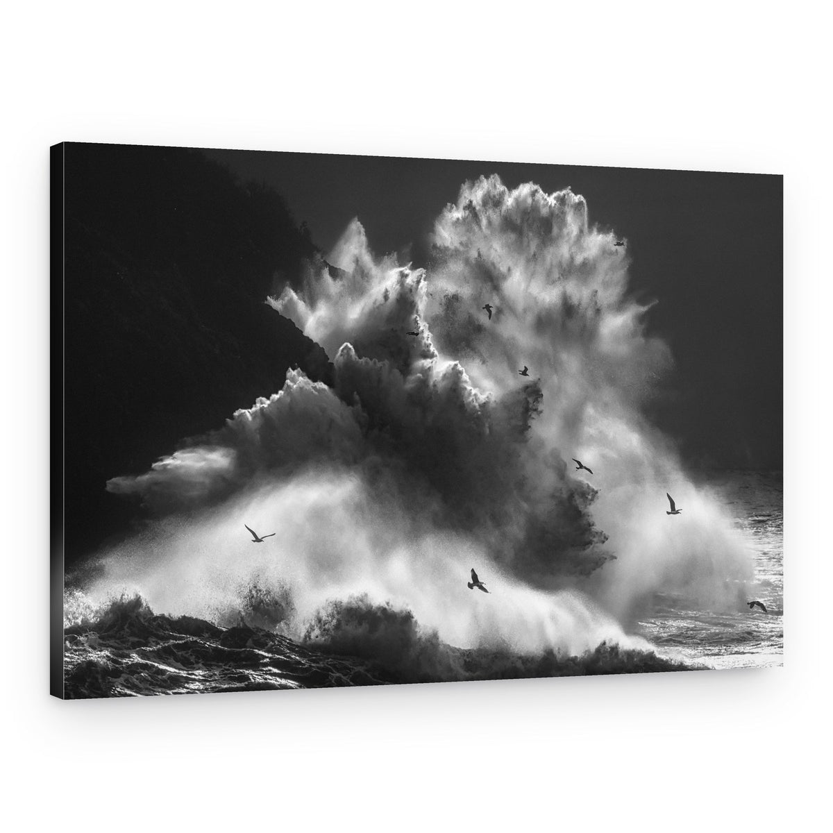 Crashing Waves Gulls – Canvas Print