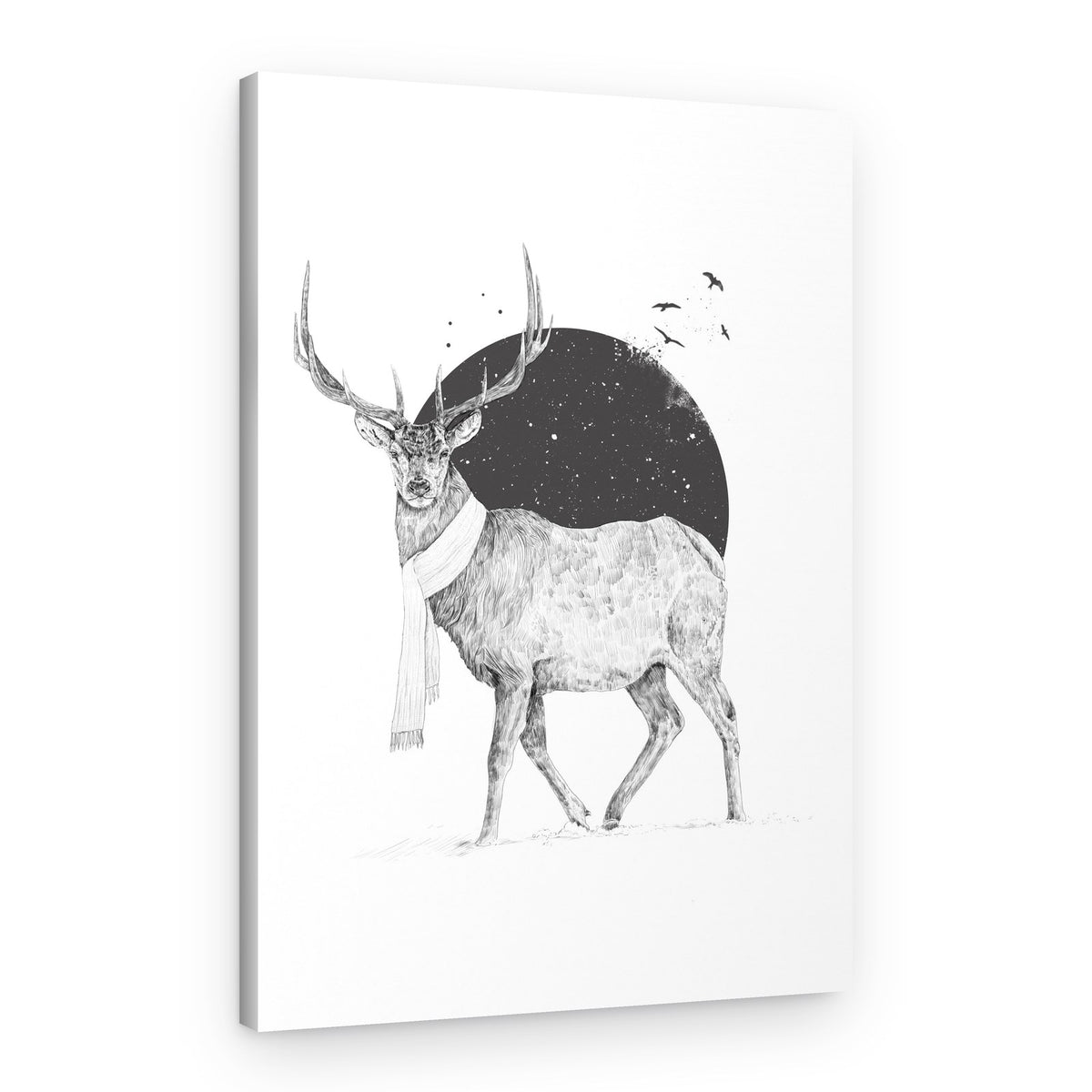 Starry Winter Stag – Canvas Print
