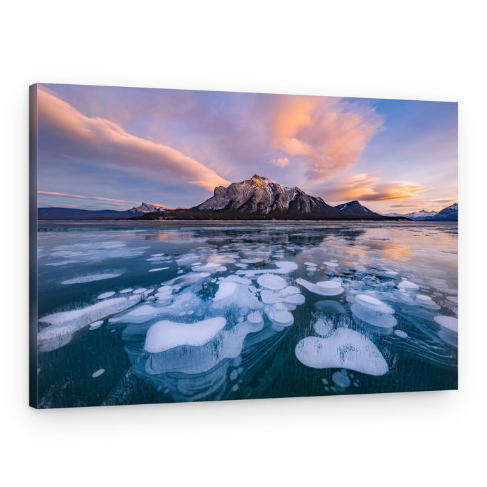 Ice Bubbles Mountain Sunset – Canvas Print