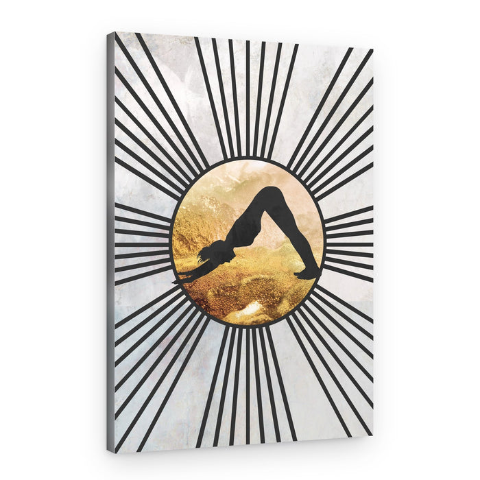 Golden Sunburst Yoga – Canvas Print