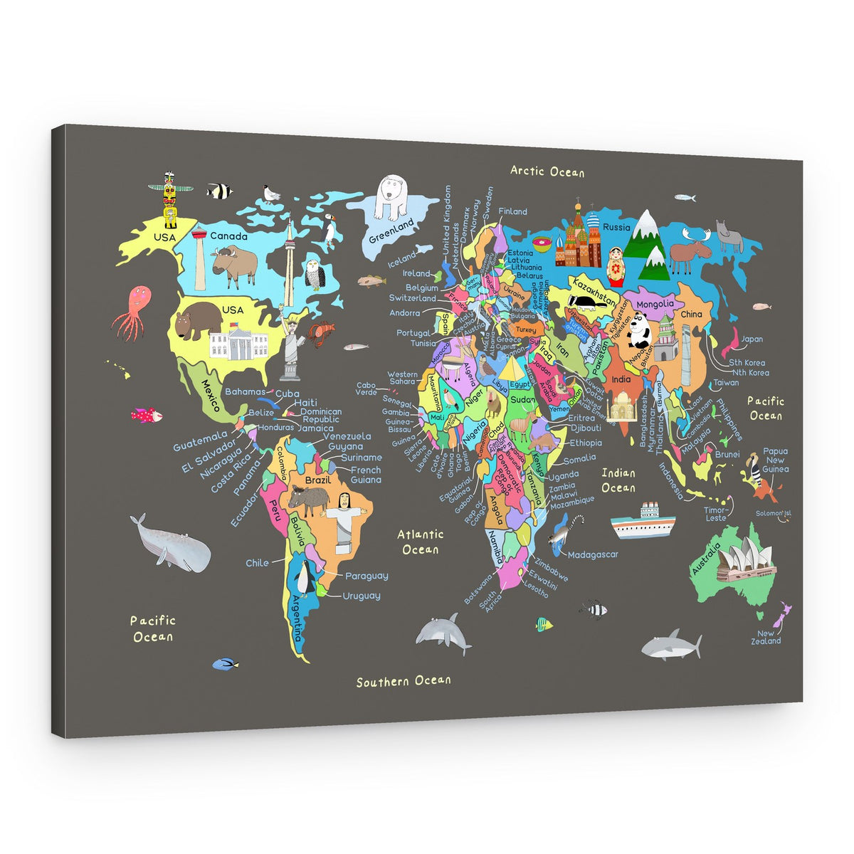 Colorful World Map – Canvas Print
