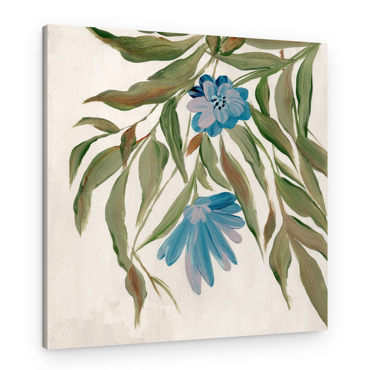 Blue Botanical Flow – Canvas Print