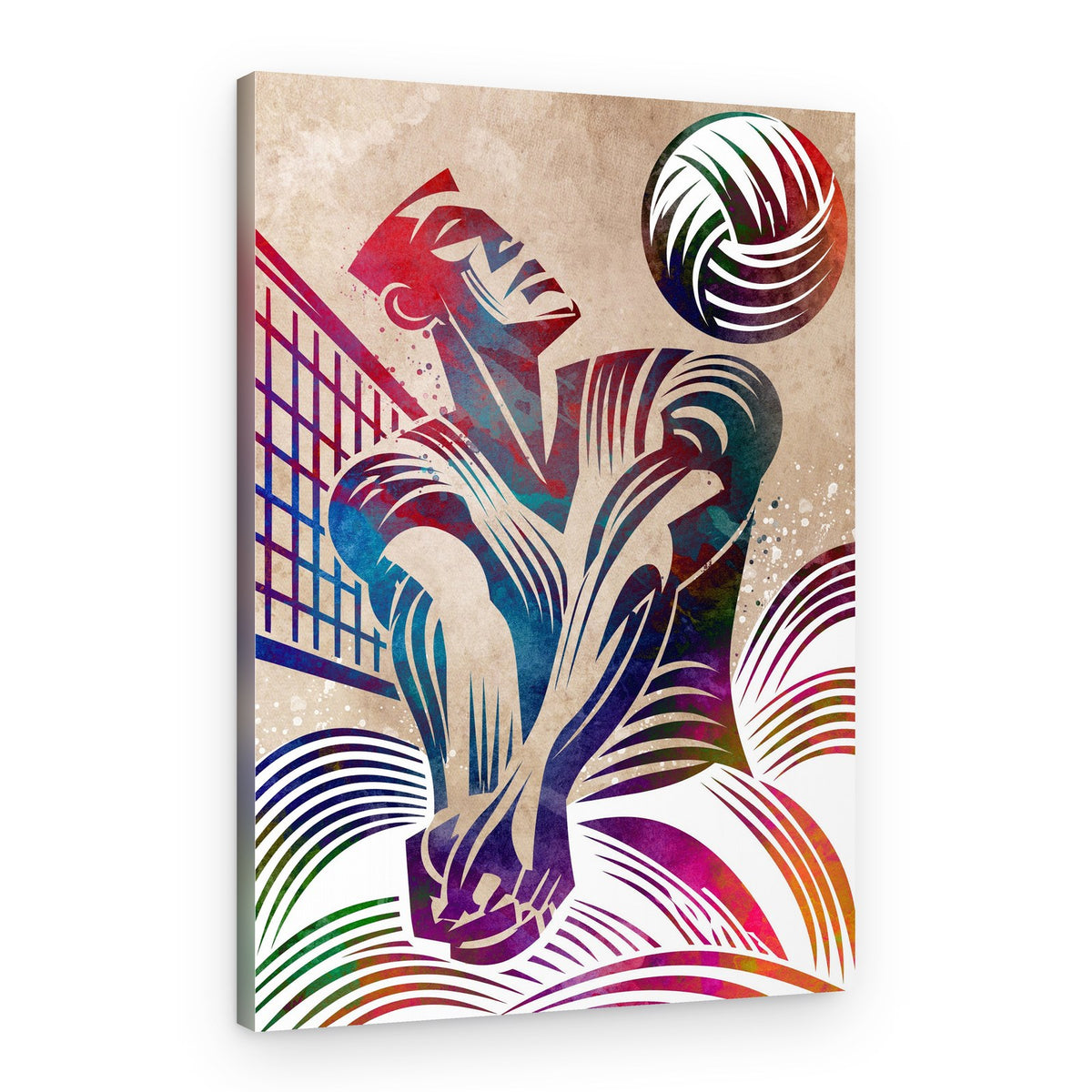 Dynamic Volleyball Player Art – Canvas Print
