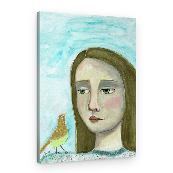 Gentle Girl and Bird – Canvas Print