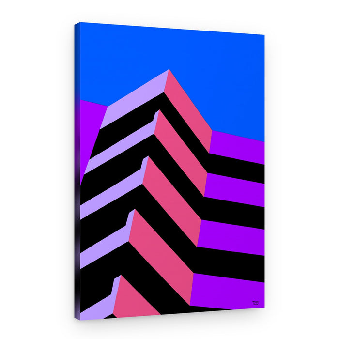 Vibrant Geometric Architecture – Canvas Print