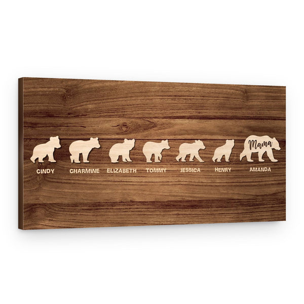 Mama Bear Custom Name Canvas Print