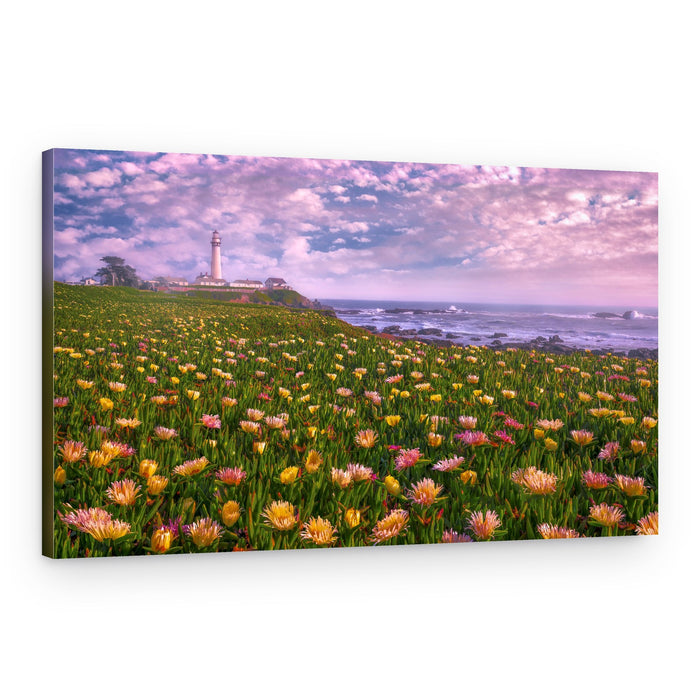Coastal Bloom Lighthouse – Canvas Print