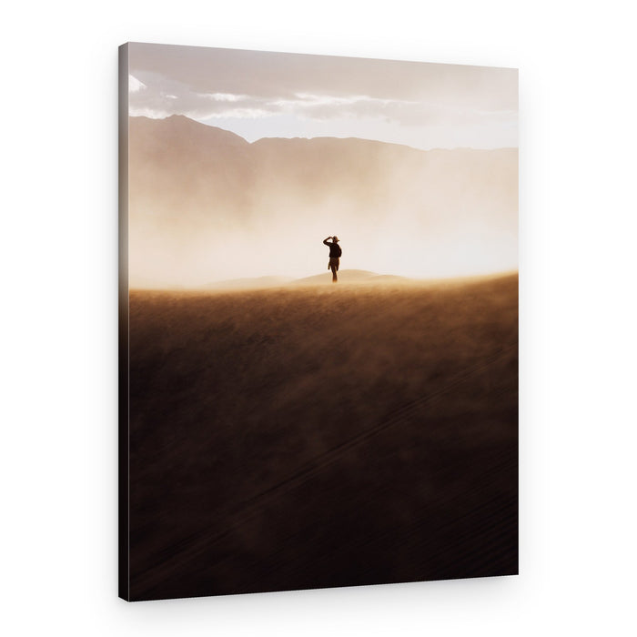 Golden Desert Solitude – Canvas Print