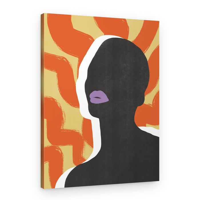 Abstract Woman Purple Lips – Canvas Print