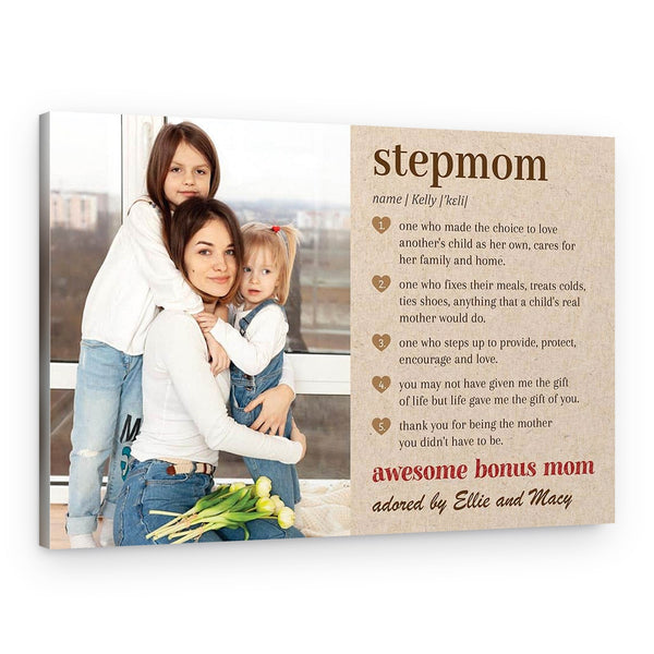 Stepmom Definition Custom Photo Canvas Print
