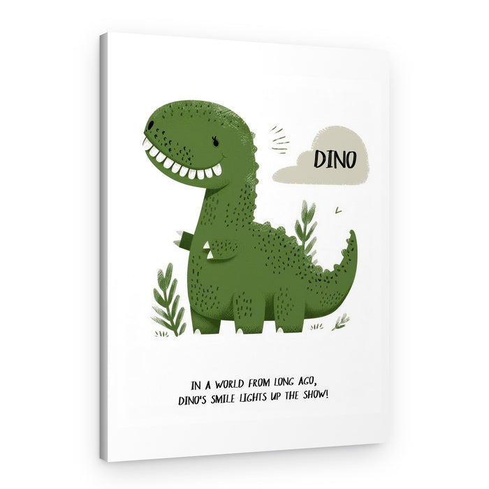 Dino's Grin Delight – Canvas Print