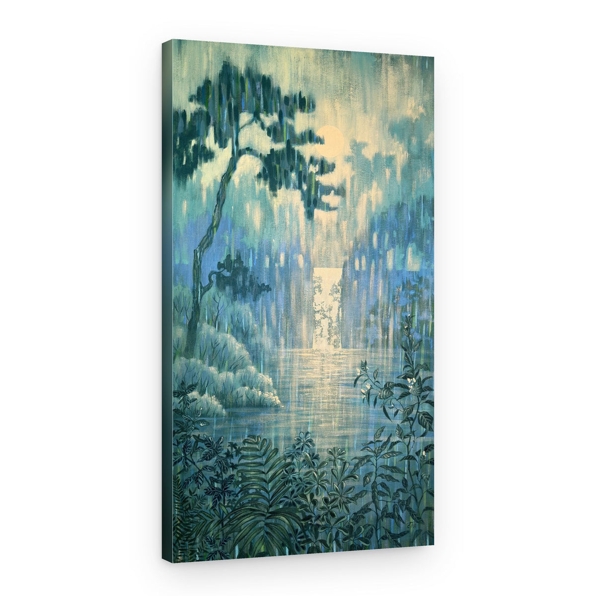 Rainy Moonlight Forest – Canvas Print